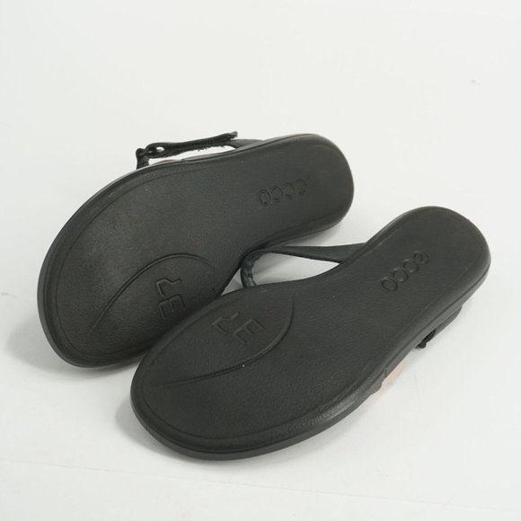 Ecco Womens Simpil Sandals Slides Black Pink Beige Leather Size 37 EU - 6.5 US - Picture 7 of 9